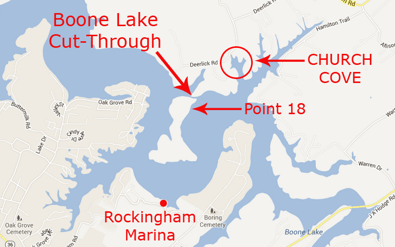 Boone Lake Map: Church Cove
